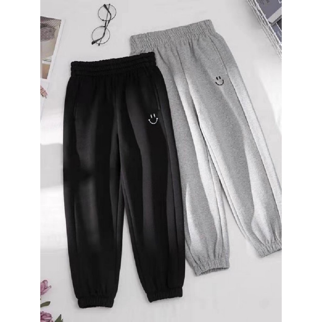 Smiley Oversize Jogger Pants - Multi Colors Cute Design