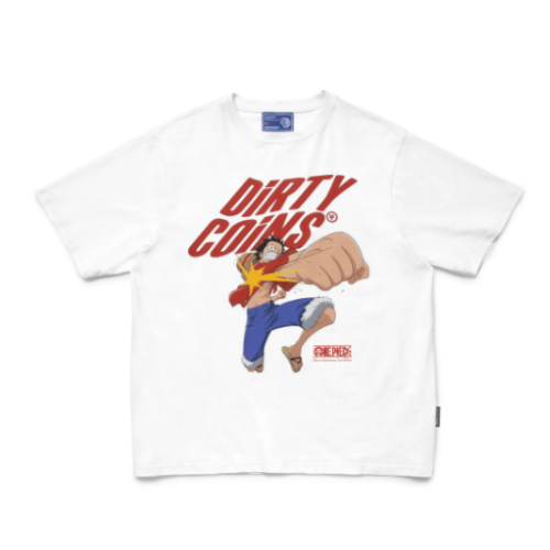 DC x OP Luffy Attack T-shirt - White